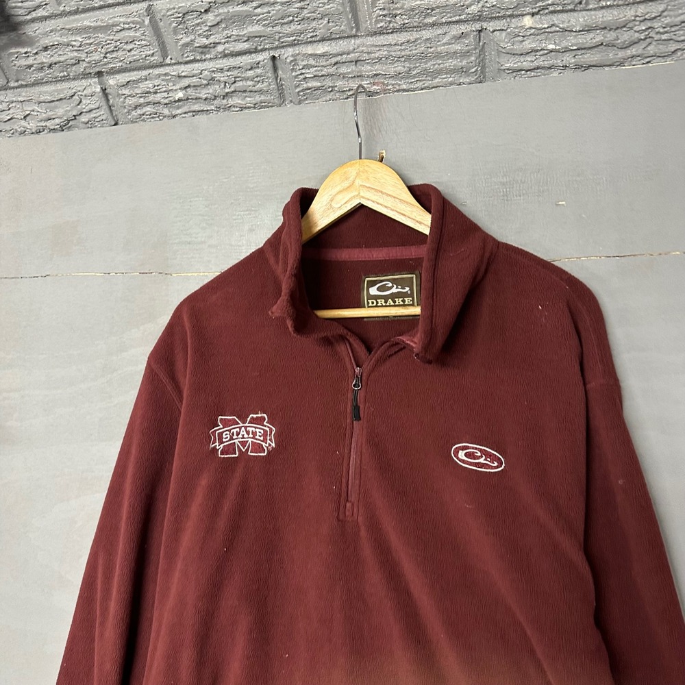 Drake‎ Waterfowl Mississippi State Bulldogs Fleece Quarter Zip Maroon Mens XL
